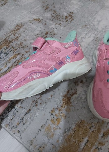 34 Beden Kız Çocuk Pembe Spor Ayakkabı Velcro Bantlı