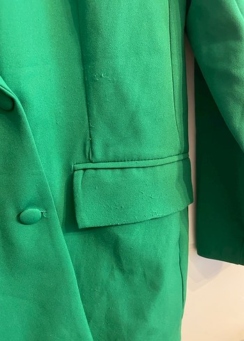 42 Beden Yeşil Düğmeli Kadın Blazer Ceket