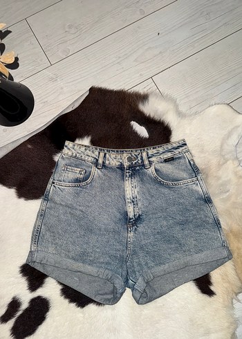 Kadın Mavi Mini Denim Şort - Görsel 2