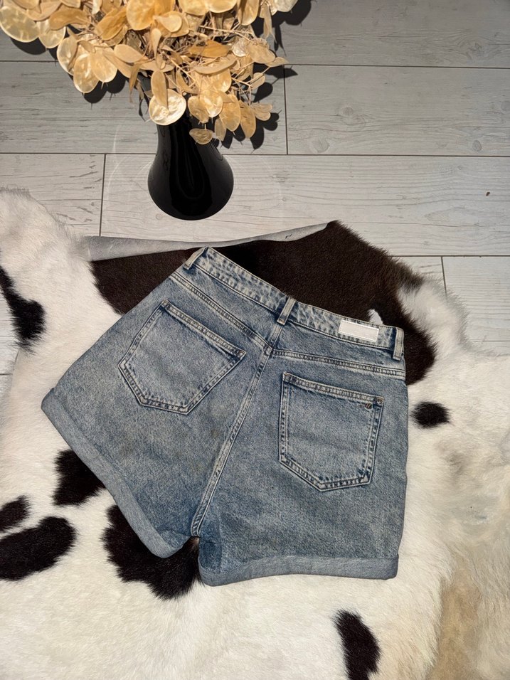 Kadın Mavi Mini Denim Şort - Görsel 3