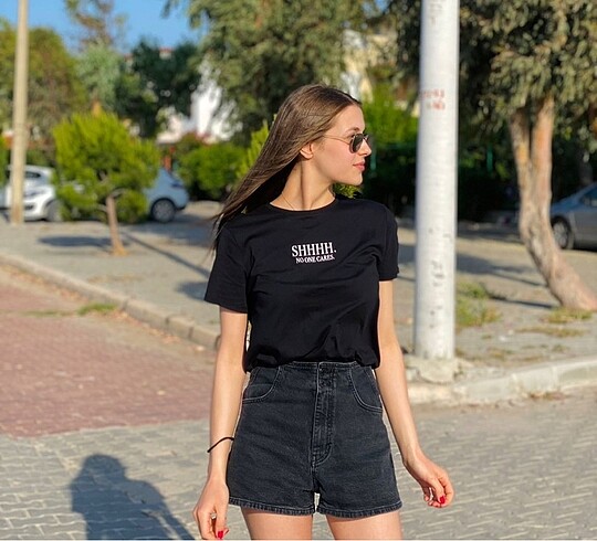 Mavi Siyah Kot Şort