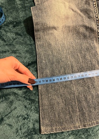 38 Beden Mavi Loose Fit Midi Denim Kadın Jean