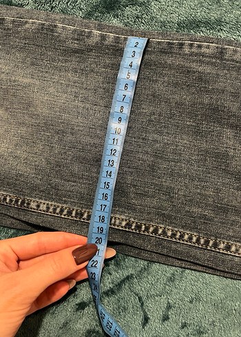 l Beden Düğmeli Mavi Kadın Denim Jean