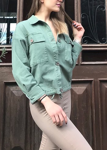 Bej Pamuklu Düğmeli Pantolon - Görsel 6