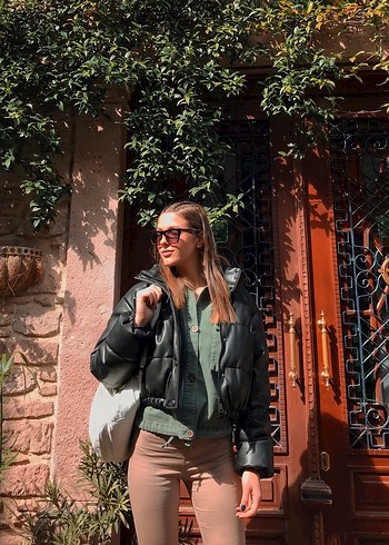 Bej Pamuklu Düğmeli Pantolon - Görsel 2