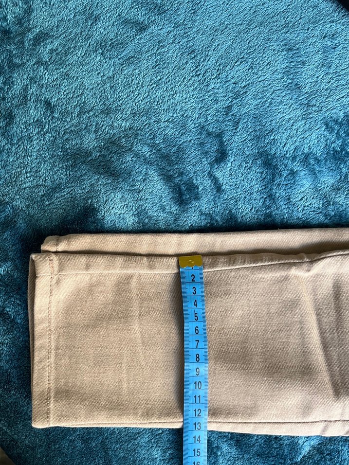 Bej Pamuklu Düğmeli Pantolon - Görsel 5