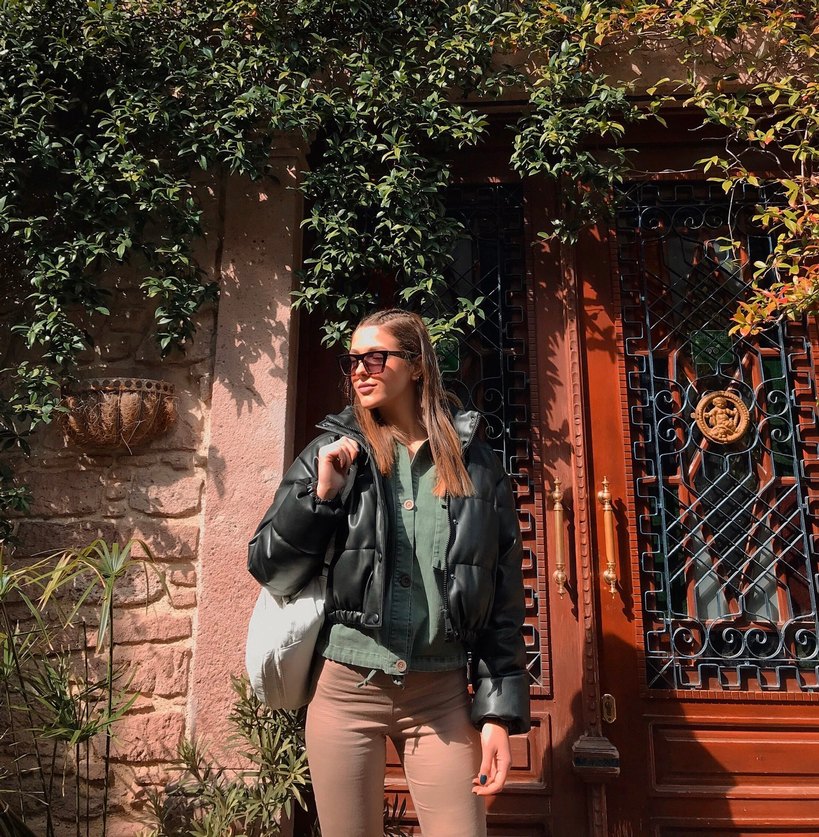 Bej Pamuklu Düğmeli Pantolon - Görsel 2