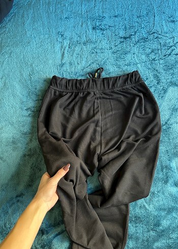 Kadın Siyah İpli Rahat Kesim Eşofman - Görsel 5