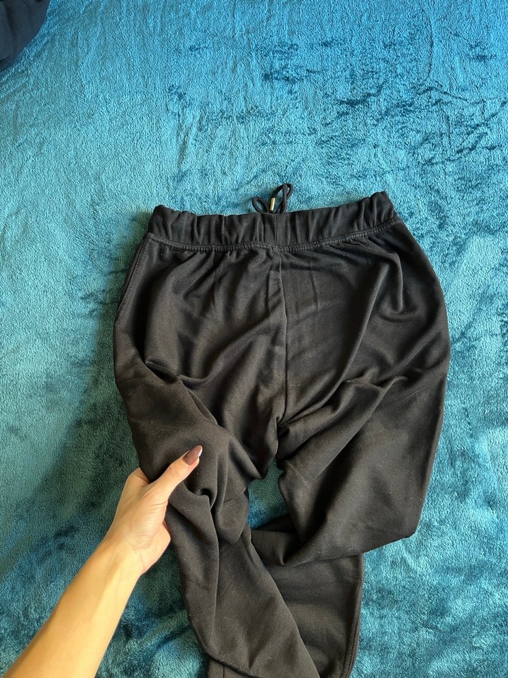 Kadın Siyah İpli Rahat Kesim Eşofman - Görsel 5