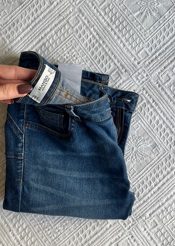Mango Kadın Mavi Denim Jean Pantolon - Görsel 5