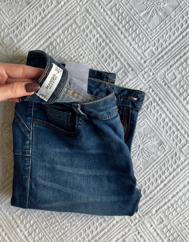 Mango Kadın Mavi Denim Jean Pantolon - Görsel 5