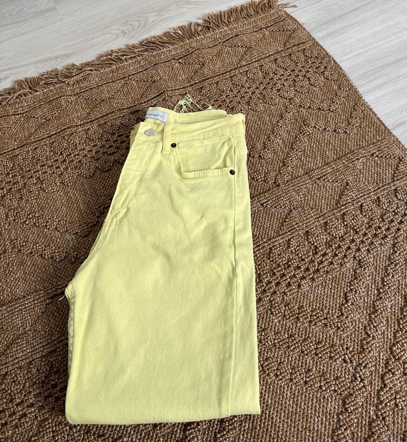 Zara Sarı Regular Fit Midi Kadın Jean - Görsel 4