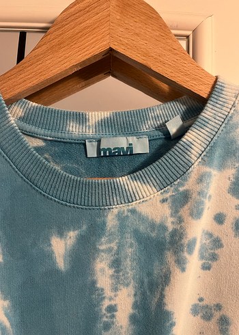 Mavi Bağlama Desenli Kadın Sweatshirt - Görsel 2