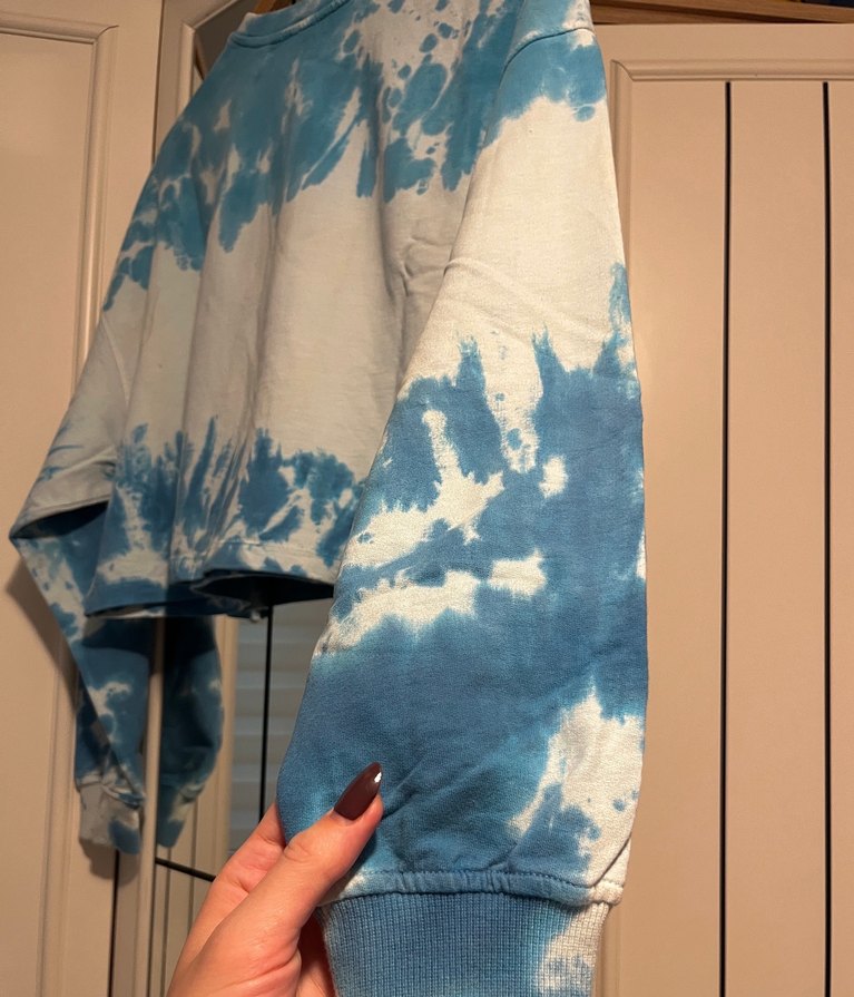 Mavi Bağlama Desenli Kadın Sweatshirt - Görsel 4