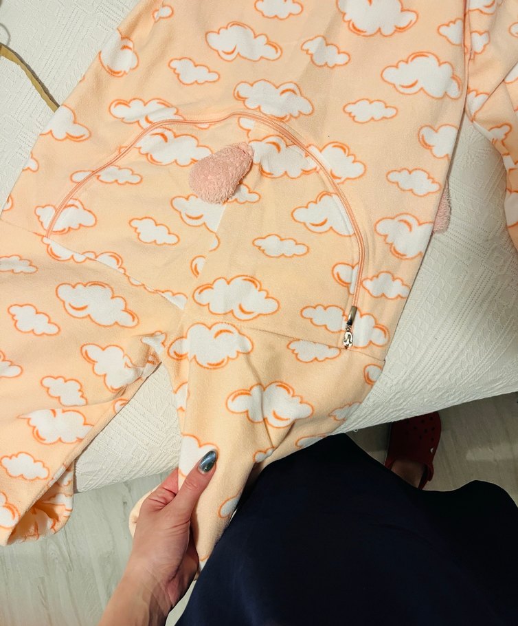 Pembe Nakışlı Peluş Kadın Tulum Pijama - Görsel 4