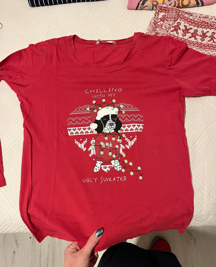 Kırmızı Bohem Desenli Pijama - Görsel 2