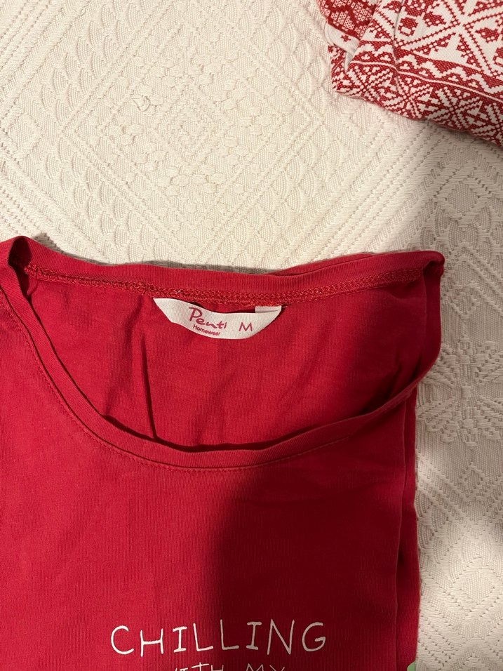 Kırmızı Bohem Desenli Pijama - Görsel 3