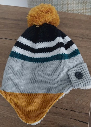 Gri Nakışlı Erkek Çocuk Bere - Görsel 2