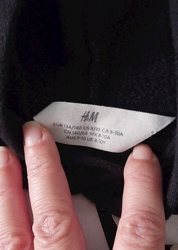 NASA Baskılı Kapüşonlu Siyah Sweatshirt H&M - Görsel 2