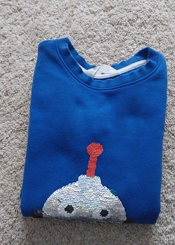 Mavi Erkek Çocuk Robot Baskılı Sweatshirt - Görsel 6