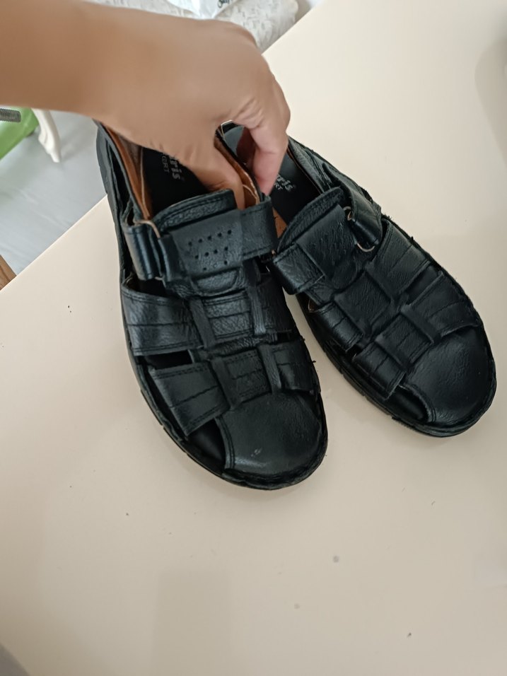 Siyah Erkek sıfır sandalet - Görsel 3