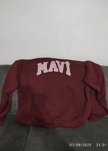 Bordo Kapüşonlu Kadın Sweatshirt