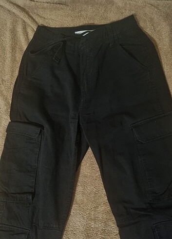 BERSHKA Siyah Kargo Pantolon