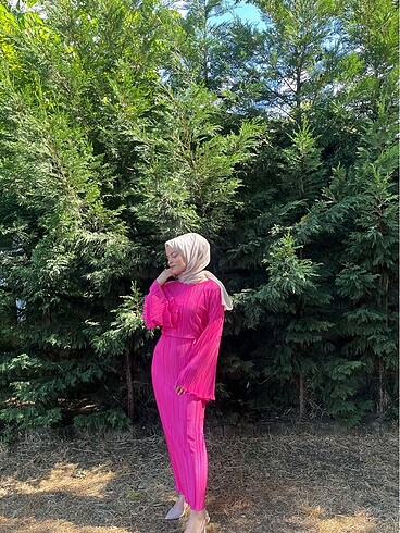 s Beden pembe Renk Uzun elbise