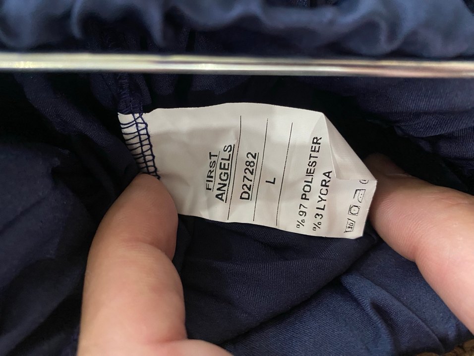 Navy Lacivert Pliseli Uzun Keten Etek - Görsel 4