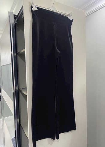 Siyah Kadın Midi İspanyol Paça Pantolon - Görsel 2