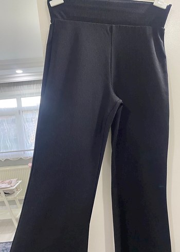 Siyah Kadın Midi İspanyol Paça Pantolon - Görsel 4