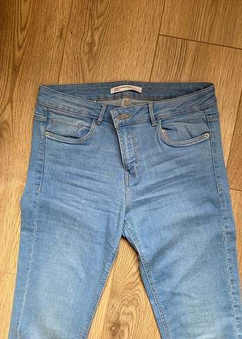 Zara kadın Açık Mavi Denim Skinny Pantolon - Görsel 2