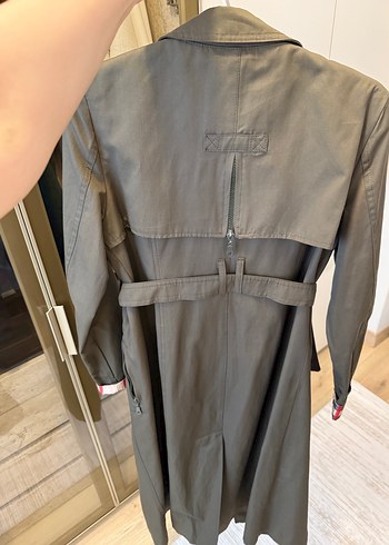 Gri Kadın Midi Trençkot - Görsel 3