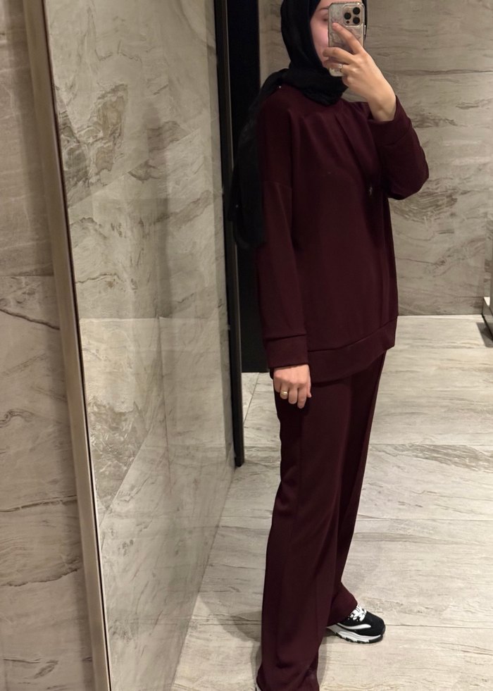 Oysho Bordo Salaş Kadın İkili takım - Görsel 3