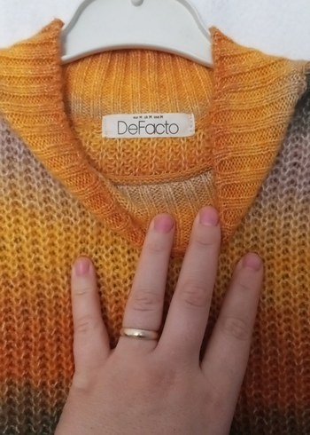 Bohem Tarz Çok Renkli Örme Boğazlı Kazak - Görsel 2