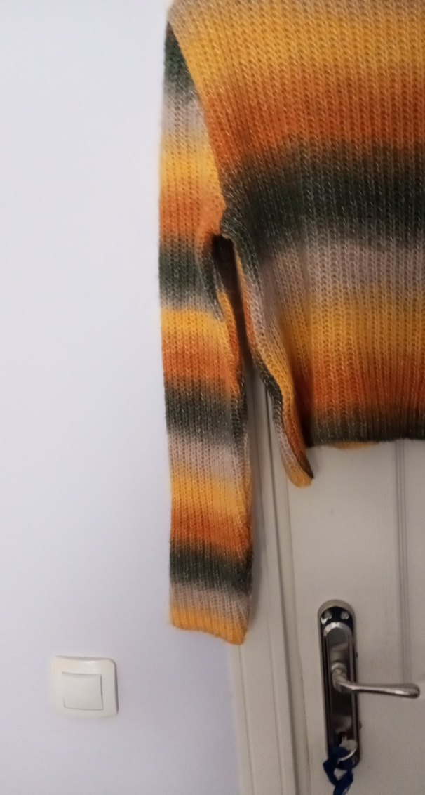 Bohem Tarz Çok Renkli Örme Boğazlı Kazak - Görsel 3