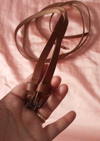 Bej Deri Tokalı Kadın Kemer - Görsel 2