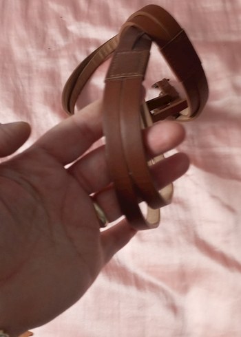 Bej Deri Tokalı Kadın Kemer - Görsel 3