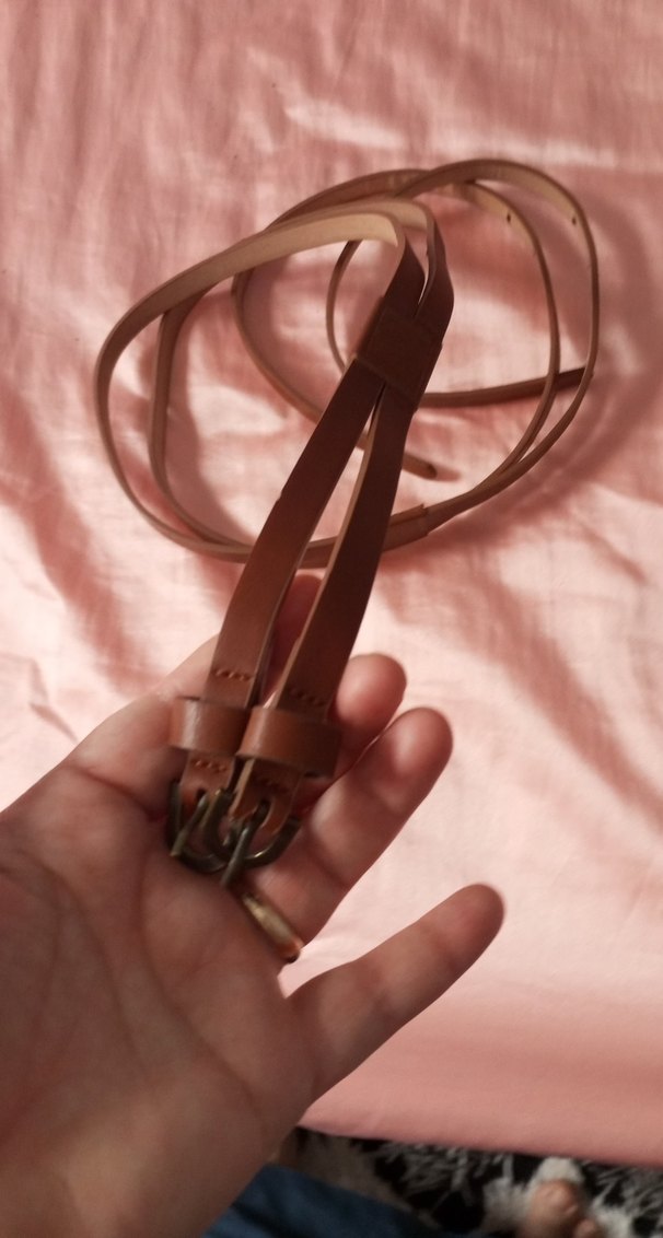 Bej Deri Tokalı Kadın Kemer - Görsel 2