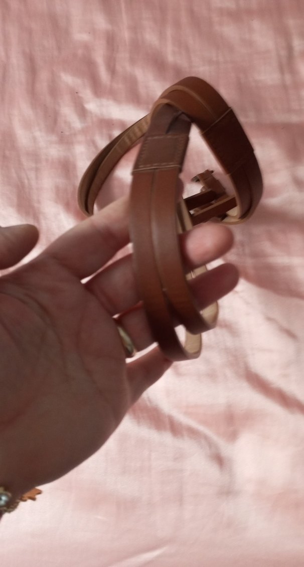 Bej Deri Tokalı Kadın Kemer - Görsel 3