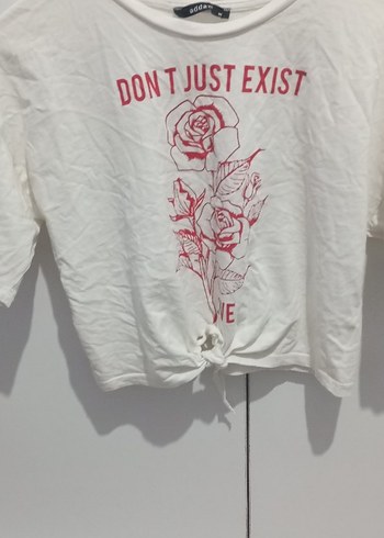 Kızlar için gri baskılı düğmeli Tişört - Görsel 2