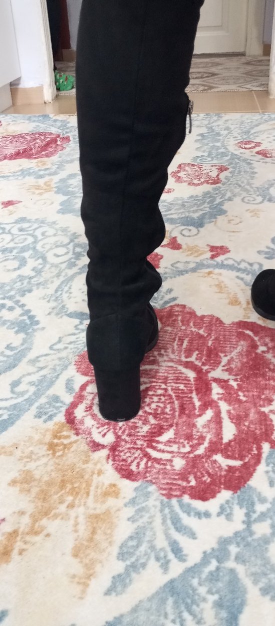 Siyah Süet Blok Topuklu Kadın Bot - Görsel 5