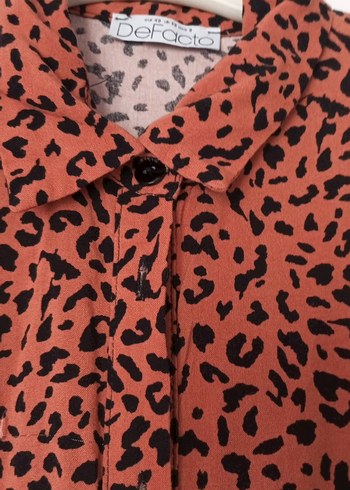 Kahverengi Yılan Desenli Uzun Kollu Mini Elbise - Görsel 4