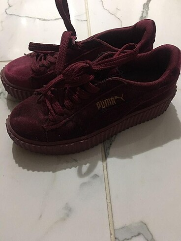 Süet bordo spor ayakkabı