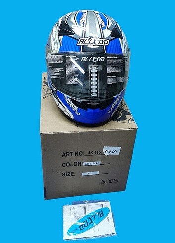 ALLTOP MAVİ-BEYAZ FULLFACE MOTORSİKLET KASKI 