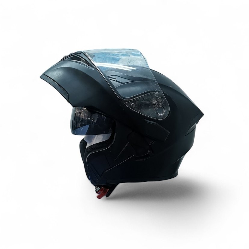 JİEKAİ 902 ÇENE AÇILIR GÜNEŞ GÖZLÜKLÜ MOTOSİKLET KASKI MAT SİYAH - Görsel 5