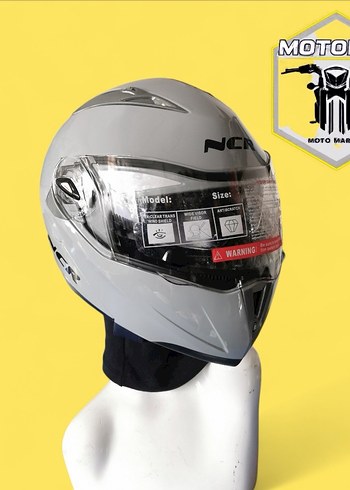 Gri Minimalist Biker Motosiklet Kaskı - Görsel 2