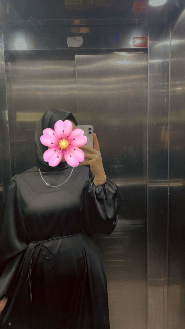 Siyah Saten Uzun Kollu Abiye Elbise - Görsel 3