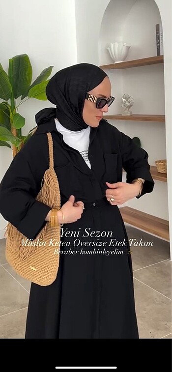 diğer Beden Müslin keten etek takım