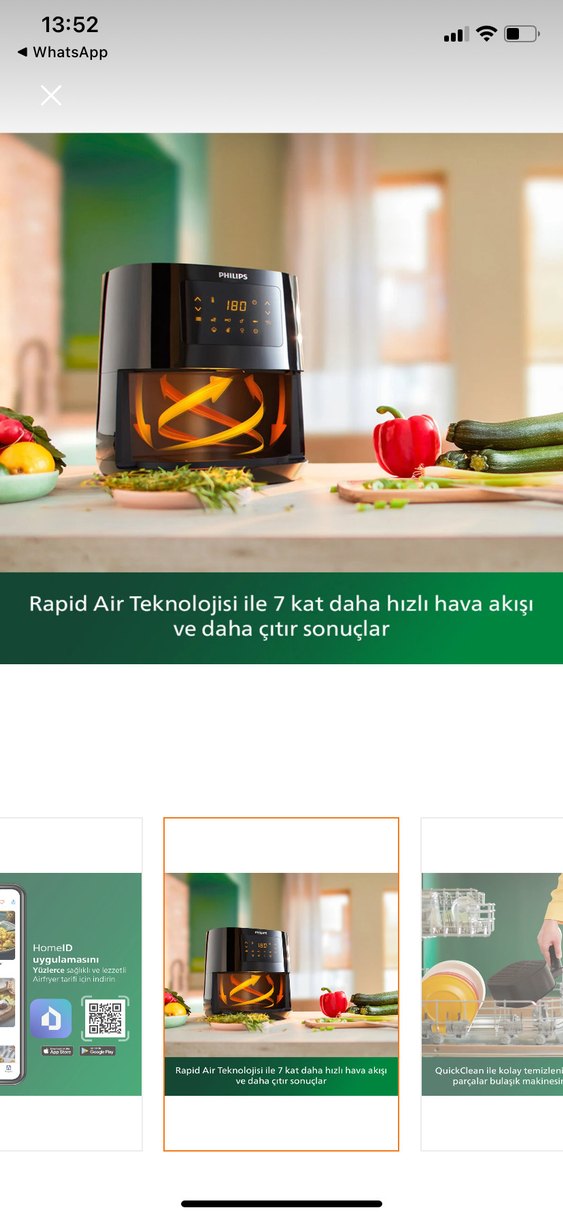 Philips Dijital Siyah Hava Fritözü - Görsel 4